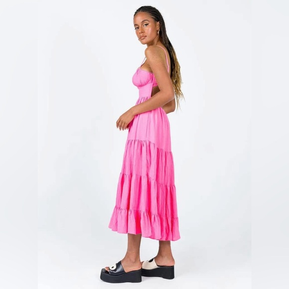 Princess Polly Joella midi dress - pink - size 4 - open back - Picture 2 of 4